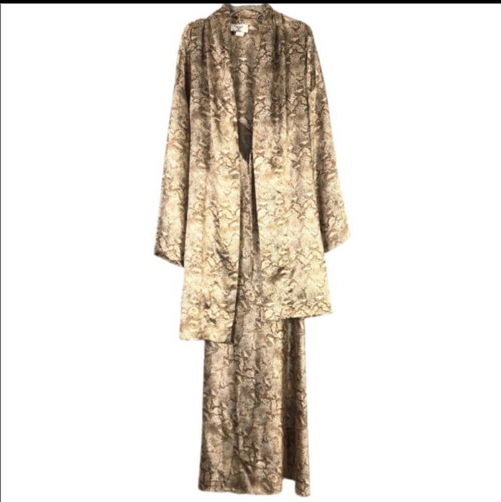 VALENTINO (RIP)  ROBE SNAKESKIN print VINTAGE ROBE SZ LG